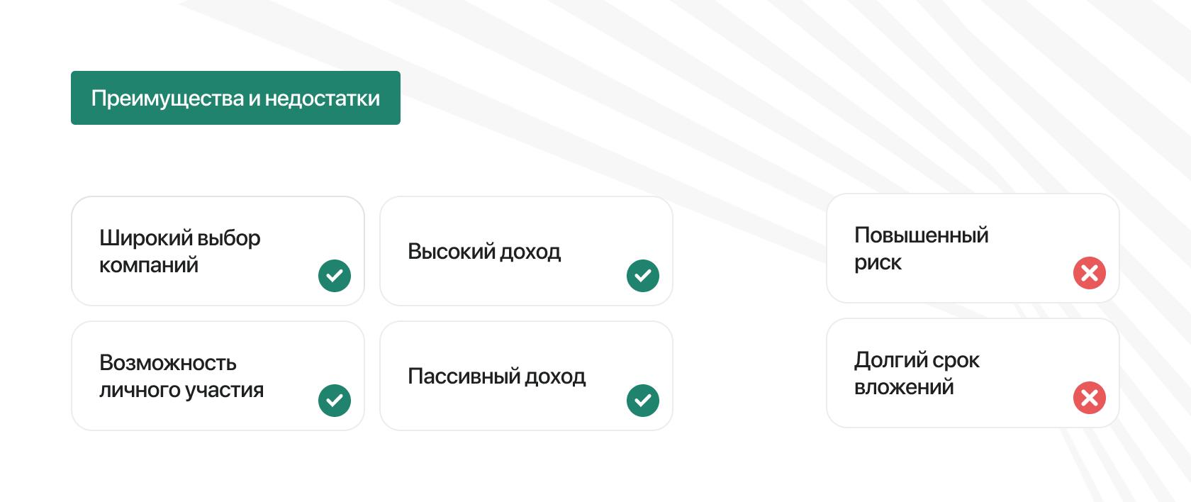 Преимущества и недостатки вложений средств в бизнес